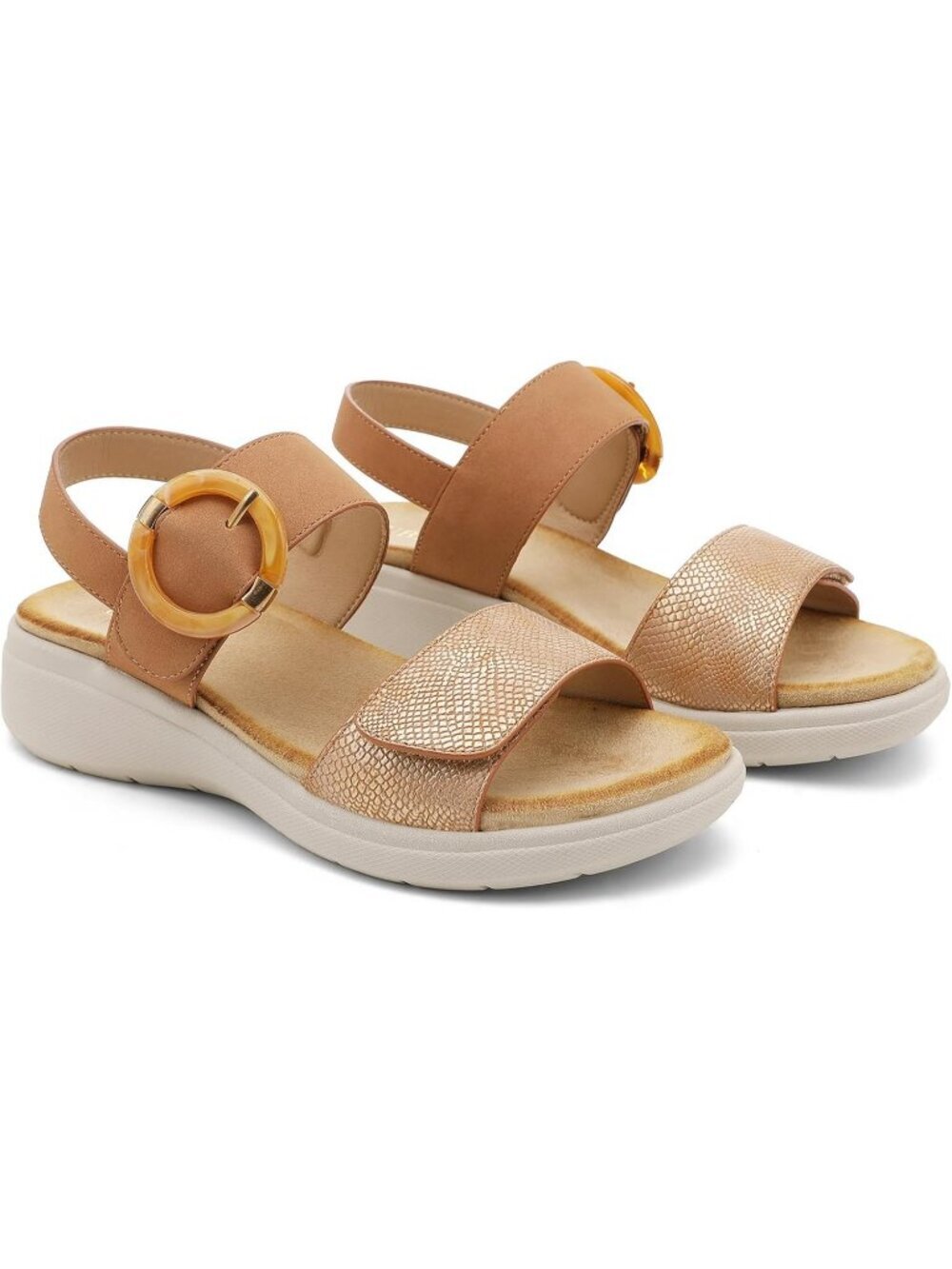 Women's Brown Summer Comfortable Open Toe Comfy Casual Wedge Walking Sandals - Picture 6 of 6